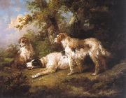 George Morland Dogs In Landscape - Setters Pointer France oil painting artist